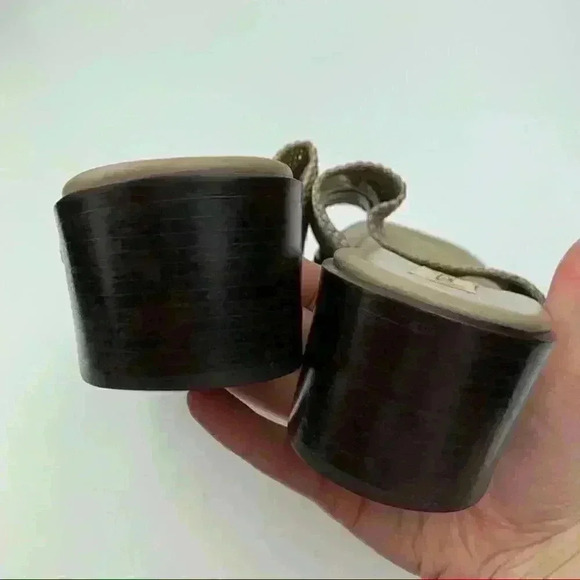 Talbots womens sandals 11 taupe 80s 90s vintage square toe slides coastal granny - Picture 9 of 13